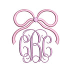 Coquette Bow Monogram Frame: Two-Color Machine Embroidery Design (PES++)