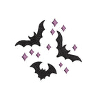 Halloween Bats Embroidery Design: Spooky Moon Motif (PES Digital Download, 5 Sizes)