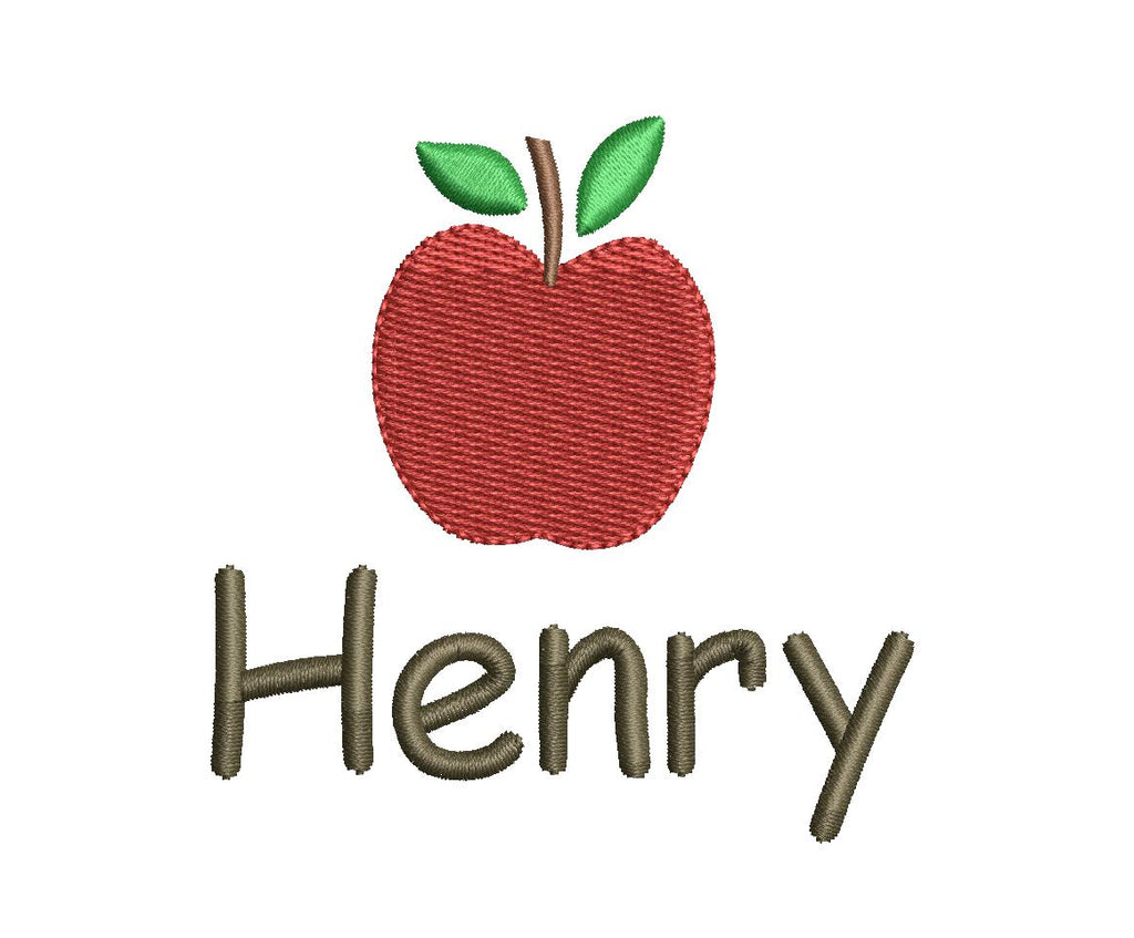 Apple & Pencil Embroidery Design: Back to School Motif (PES++ Digital Download, 3 Sizes)