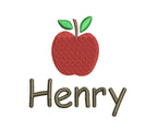 Apple & Pencil Embroidery Design: Back to School Motif (PES++ Digital Download, 3 Sizes)