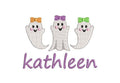 Halloween Ghost Girl Trio Design, for Machine Embroidery, 4 Sizes PES++ Incl Digital Instant Download