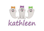 Halloween Ghost Girl Trio Design, for Machine Embroidery, 4 Sizes PES++ Incl Digital Instant Download