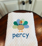 Fall Turkey Embroidery Design: Boy w/ Bow Tie Motif (PES++ Digital Download)