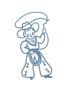 Vintage Cowboy Kid Embroidery Machine Design Set, Four Options, 3 Sizes PES DST JEF++ Incl Digital Instant Download