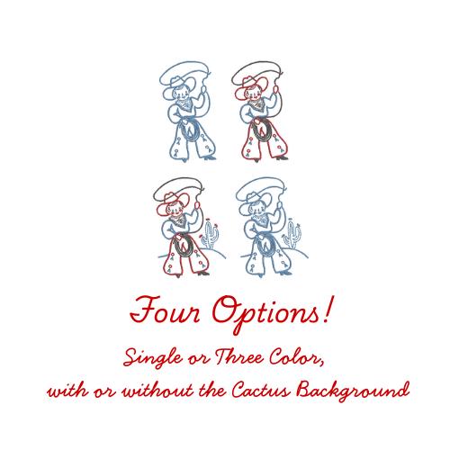 Vintage Cowboy Kid Embroidery Machine Design Set, Four Options, 3 Sizes PES DST JEF++ Incl Digital Instant Download