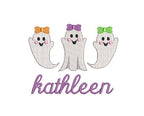Halloween Ghost Girl Trio Design, for Machine Embroidery, 4 Sizes PES++ Incl Digital Instant Download
