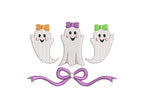 Halloween Ghost Girl Trio Design, for Machine Embroidery, 4 Sizes PES++ Incl Digital Instant Download