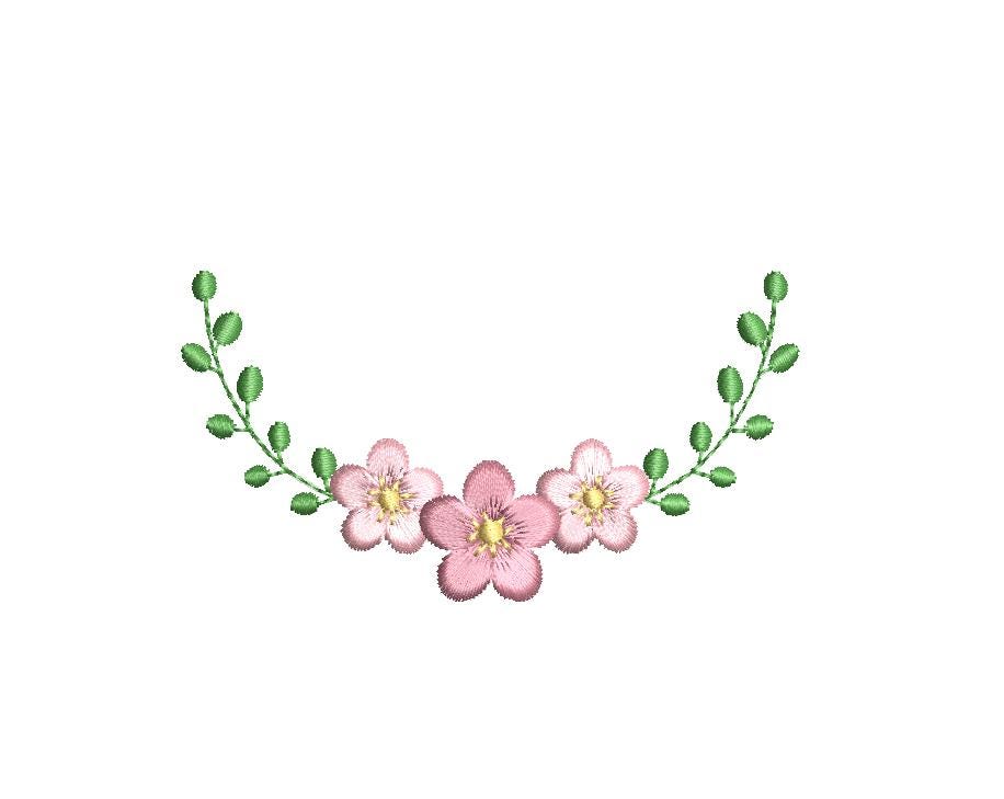 Floral & Ivy Half Monogram Frame , Machine Embroidery Design, 5 Sizes, PES DST JEF++ Incl Digital Instant Download
