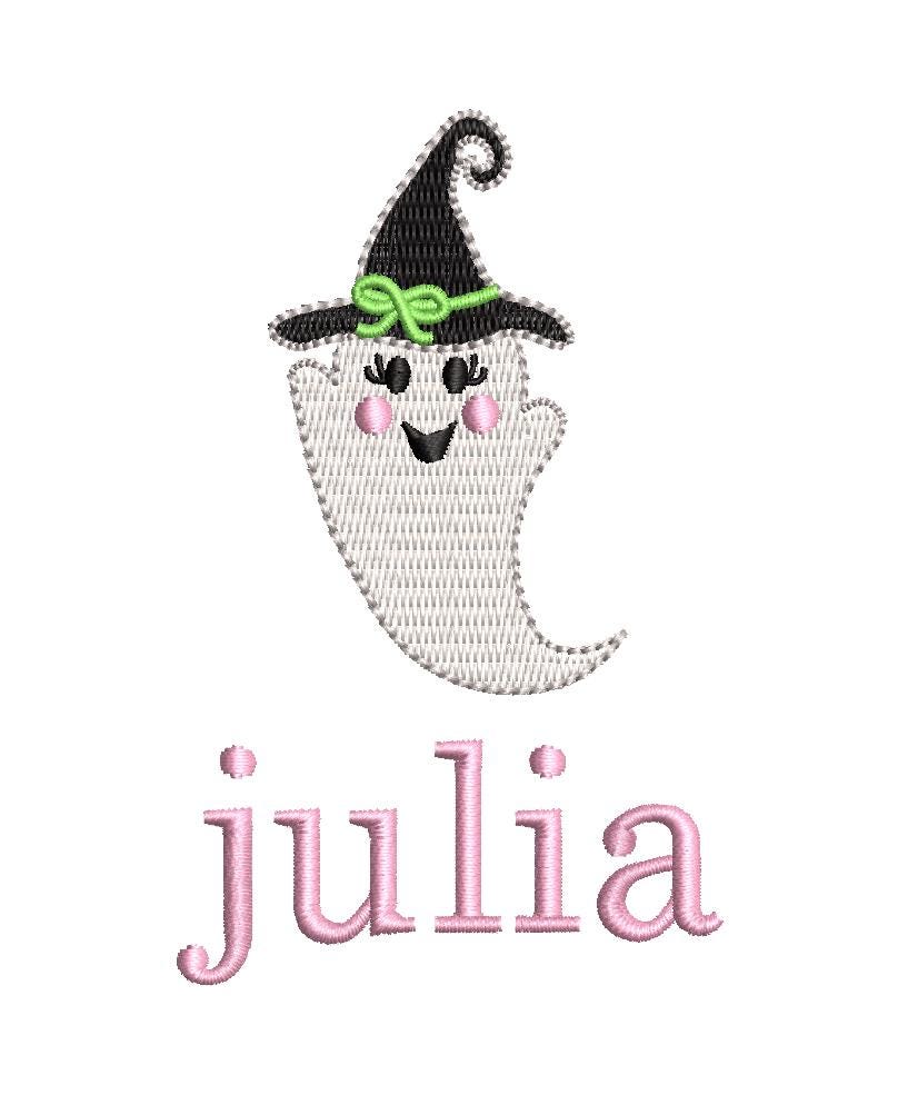 Halloween Ghost Girl Witch Embroidery Machine Design: PES++ Included (Digital Download)