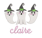 Halloween Ghost Girls Sketch Trio Design, for Machine Embroidery, 4 Sizes PES++ Incl Digital Instant Download