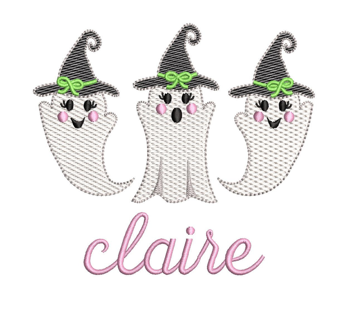 Halloween Ghost Girls Sketch Trio Design, for Machine Embroidery, 4 Sizes PES++ Incl Digital Instant Download