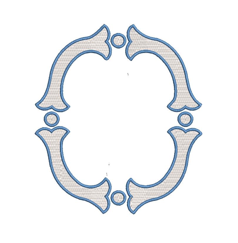 Fishtail FILL & Satin Monogram Frame, Machine Embroidery Design, 6 Sizes, PES DST+++ Incl Digital Instant Download