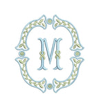 Fishtail Satin Outline & Vine Monogram Frame, Machine Embroidery Design, 7 Sizes, PES DST+++ Incl Digital Instant Download