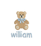 Teddy Bear in a Vintage Bow Tie Motif, Machine Embroidery Design, 6 Sizes, PES DST+++ Incl Digital Instant Download