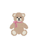 Cross Stitch Teddy Bear, Machine Embroidery Design, 5 Sizes, PES DST+++ Incl Digital Instant Download