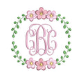Floral & Ivy Full Monogram Frame, Machine Embroidery Design, 4 Sizes, PES DST JEF++ Incl Digital Instant Download