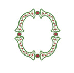 Christmas Fishtail Satin Outline & Vine Monogram Frame, Machine Embroidery Design, 5 Sizes, PES DST+++ Incl Digital Instant Download