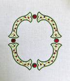 Christmas Fishtail Satin Outline & Vine Monogram Frame, Machine Embroidery Design, 5 Sizes, PES DST+++ Incl Digital Instant Download