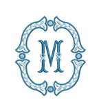 Fishtail Satin Outline & Vine Monogram Frame, Machine Embroidery Design, 7 Sizes, PES DST+++ Incl Digital Instant Download