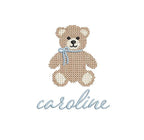Cross Stitch Teddy Bear, Machine Embroidery Design, 5 Sizes, PES DST+++ Incl Digital Instant Download