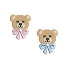 Mini Teddy Bear Face with Bow Motif, Machine Embroidery Design, 5 Sizes, PES DST+++ Incl Digital Instant Download