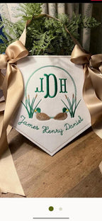 Mallard Duck Cat Tails Reeds Frame, Machine Embroidery Design, 3 Sizes, PES DST JEF Incl Digital Instant Download