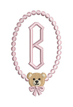 Mini Teddy Bear & Pearl Frame, Machine Embroidery Design, 4 Sizes, PES DST+++ Incl Digital Instant Download