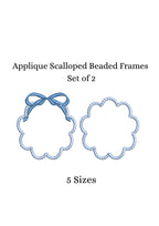 Applique Scalloped Beaded Frames with Bow Option, Machine Embroidery Designs, 5 Sizes, PES DST+++ Incl Digital Instant Download