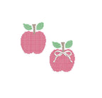 Cross Stitch Apple & Optional Bow, Machine Embroidery Design, 5 Sizes, PES DST+++ Incl Digital Instant Download