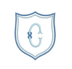 Satin & Pearl Knots Crest Monogram Frame, Machine Embroidery Design, 7 Sizes, PES DST+++ Incl Digital Instant Download