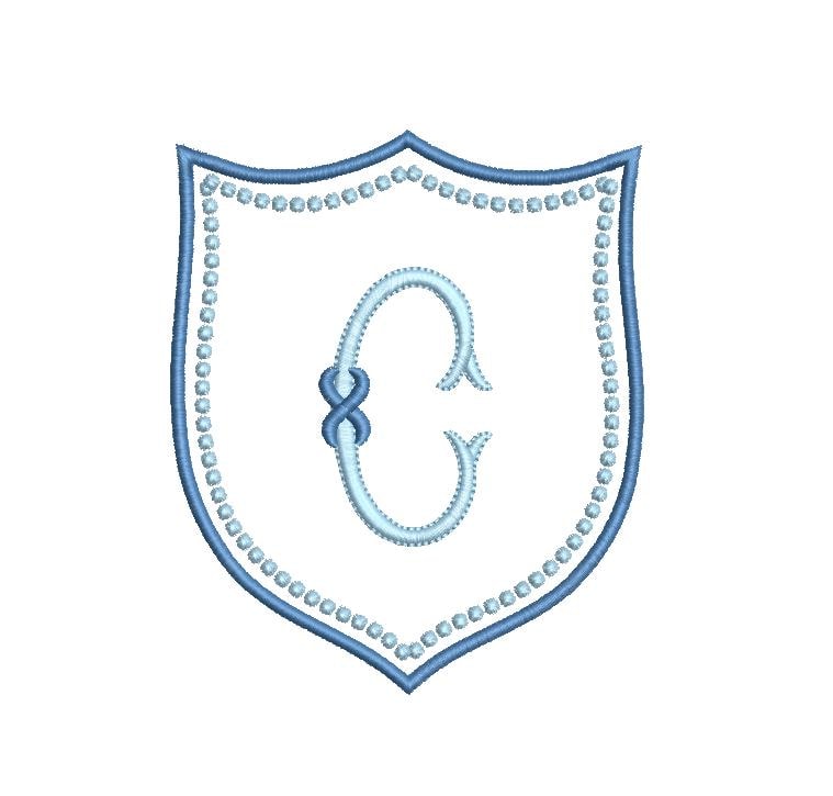 Satin & Pearl Knots Crest Monogram Frame, Machine Embroidery Design, 7 Sizes, PES DST+++ Incl Digital Instant Download