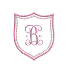 Satin & Pearl Knots Crest Monogram Frame, Machine Embroidery Design, 7 Sizes, PES DST+++ Incl Digital Instant Download