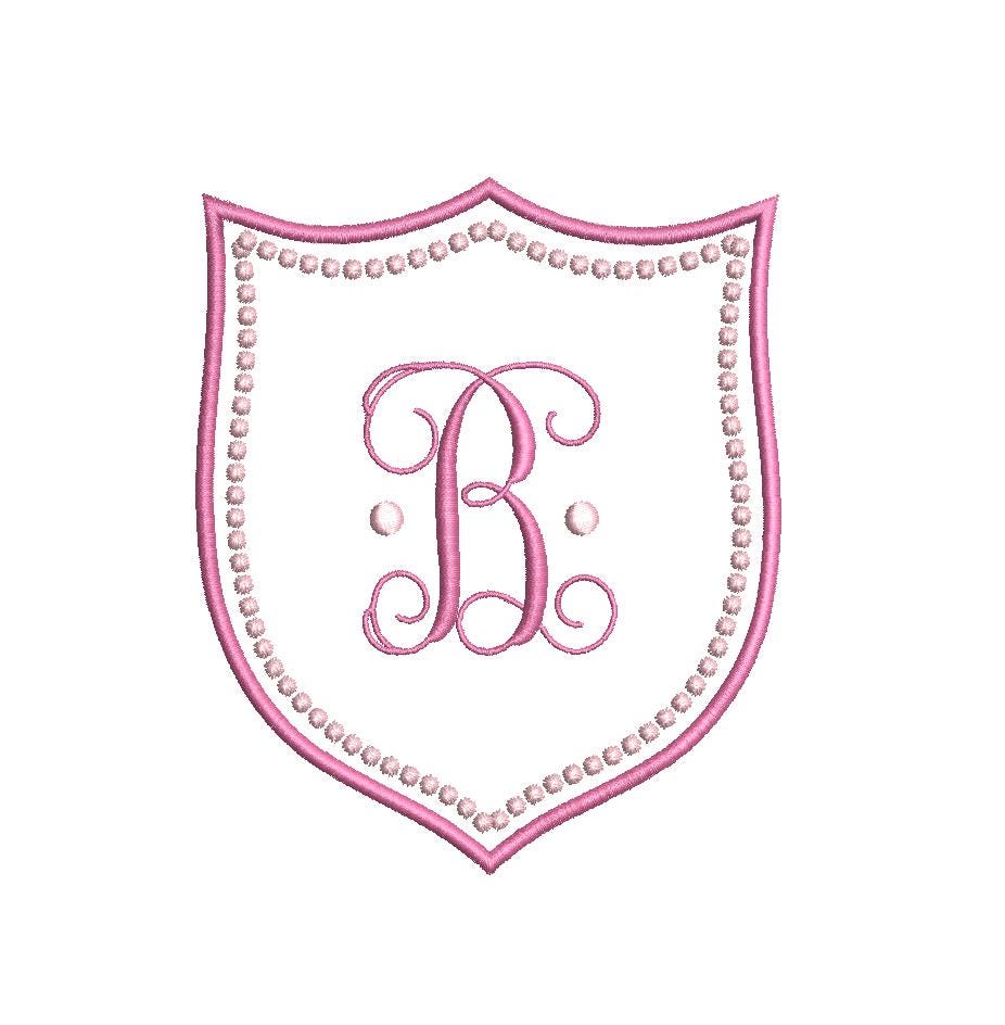 Satin & Pearl Knots Crest Monogram Frame, Machine Embroidery Design, 7 Sizes, PES DST+++ Incl Digital Instant Download