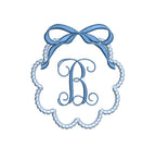 Applique Scalloped Beaded Frames with Bow Option, Machine Embroidery Designs, 5 Sizes, PES DST+++ Incl Digital Instant Download
