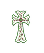 Christmas Fishtail Cross Satin Outline, Machine Embroidery Design, 7 Sizes, PES DST+++ Incl Digital Instant Download