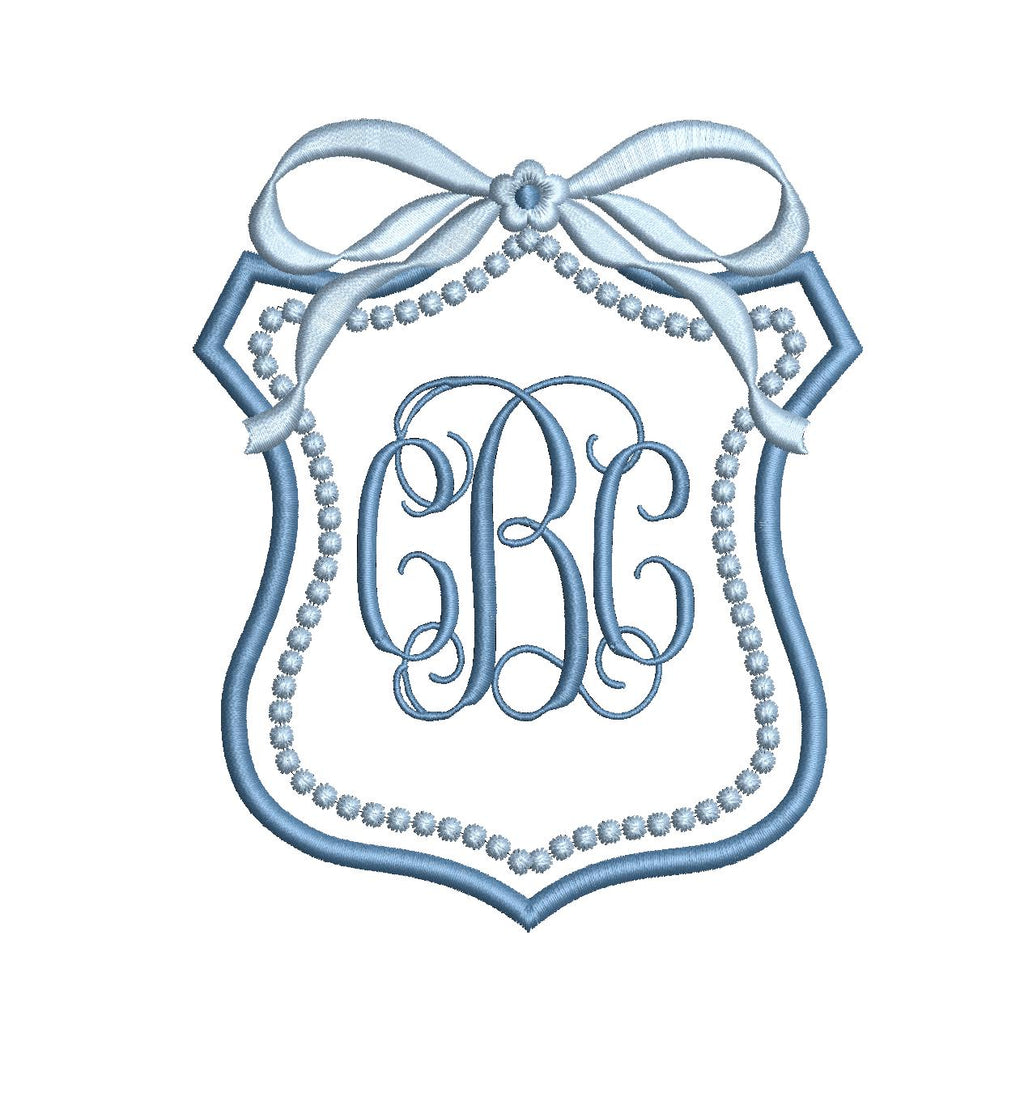 Heirloom Crest Monogram Frame, Machine Embroidery Design, 5 Sizes, PES DST+++ Incl Digital Instant Download