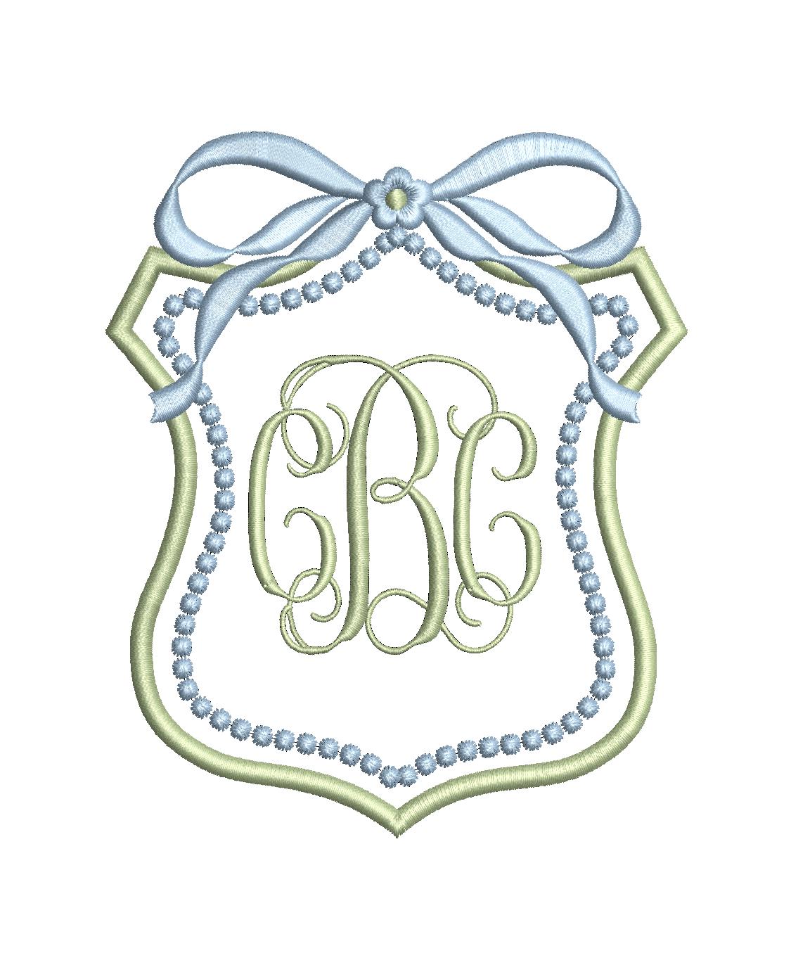 Heirloom Crest Monogram Frame, Machine Embroidery Design, 5 Sizes, PES DST+++ Incl Digital Instant Download