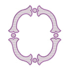 French Knot Fill Fishtail Satin Outline Monogram Frame, Machine Embroidery Design, 5 Sizes, PES DST+++ Incl Digital Instant Download