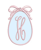 Applique Easter Egg & Bow Crest Monogram Frame, Machine Embroidery Design, 6 Sizes, PES DST+++ Incl Digital Instant Download