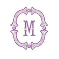 French Knot Fill Fishtail Satin Outline Monogram Frame, Machine Embroidery Design, 5 Sizes, PES DST+++ Incl Digital Instant Download