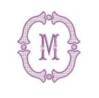 French Knot Fill Fishtail Satin Outline Monogram Frame, Machine Embroidery Design, 5 Sizes, PES DST+++ Incl Digital Instant Download