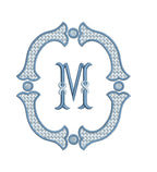 French Knot Fill Fishtail Satin Outline Monogram Frame, Machine Embroidery Design, 5 Sizes, PES DST+++ Incl Digital Instant Download