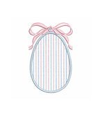 Applique Easter Egg & Bow Crest Monogram Frame, Machine Embroidery Design, 6 Sizes, PES DST+++ Incl Digital Instant Download