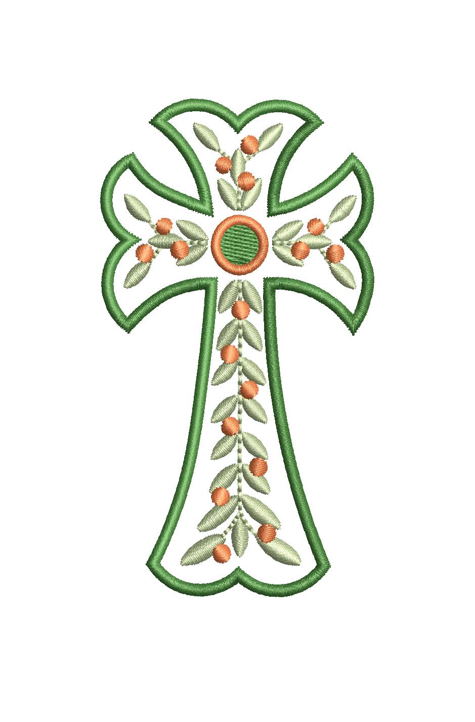 Christmas Fishtail Cross Satin Outline, Machine Embroidery Design, 7 Sizes, PES DST+++ Incl Digital Instant Download