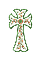 Christmas Fishtail Cross Satin Outline, Machine Embroidery Design, 7 Sizes, PES DST+++ Incl Digital Instant Download