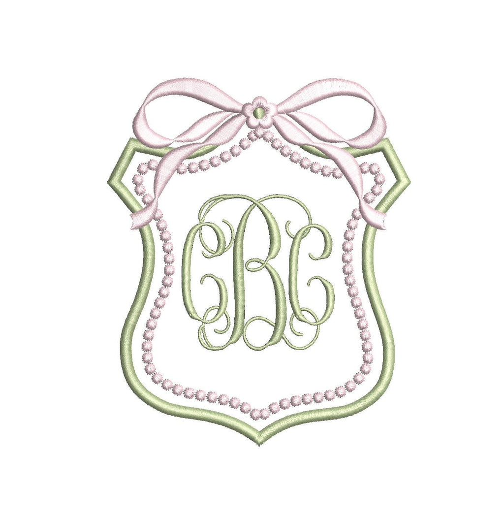 Heirloom Crest Monogram Frame, Machine Embroidery Design, 5 Sizes, PES DST+++ Incl Digital Instant Download