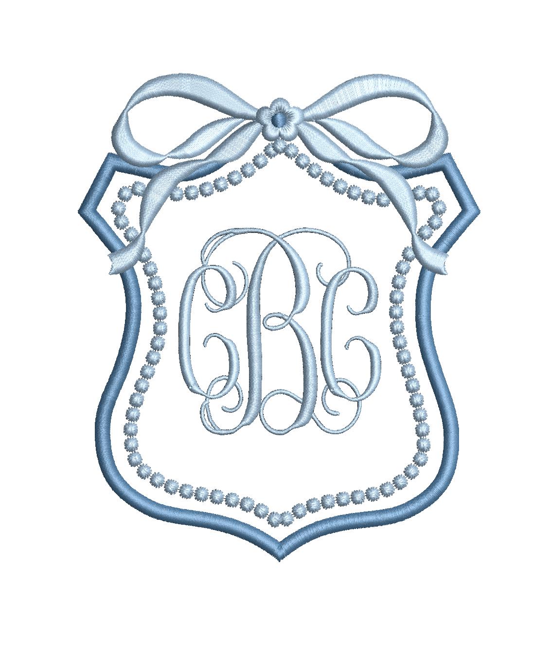 Heirloom Crest Monogram Frame, Machine Embroidery Design, 5 Sizes, PES DST+++ Incl Digital Instant Download