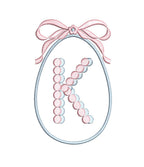 Applique Easter Egg & Bow Crest Monogram Frame, Machine Embroidery Design, 6 Sizes, PES DST+++ Incl Digital Instant Download