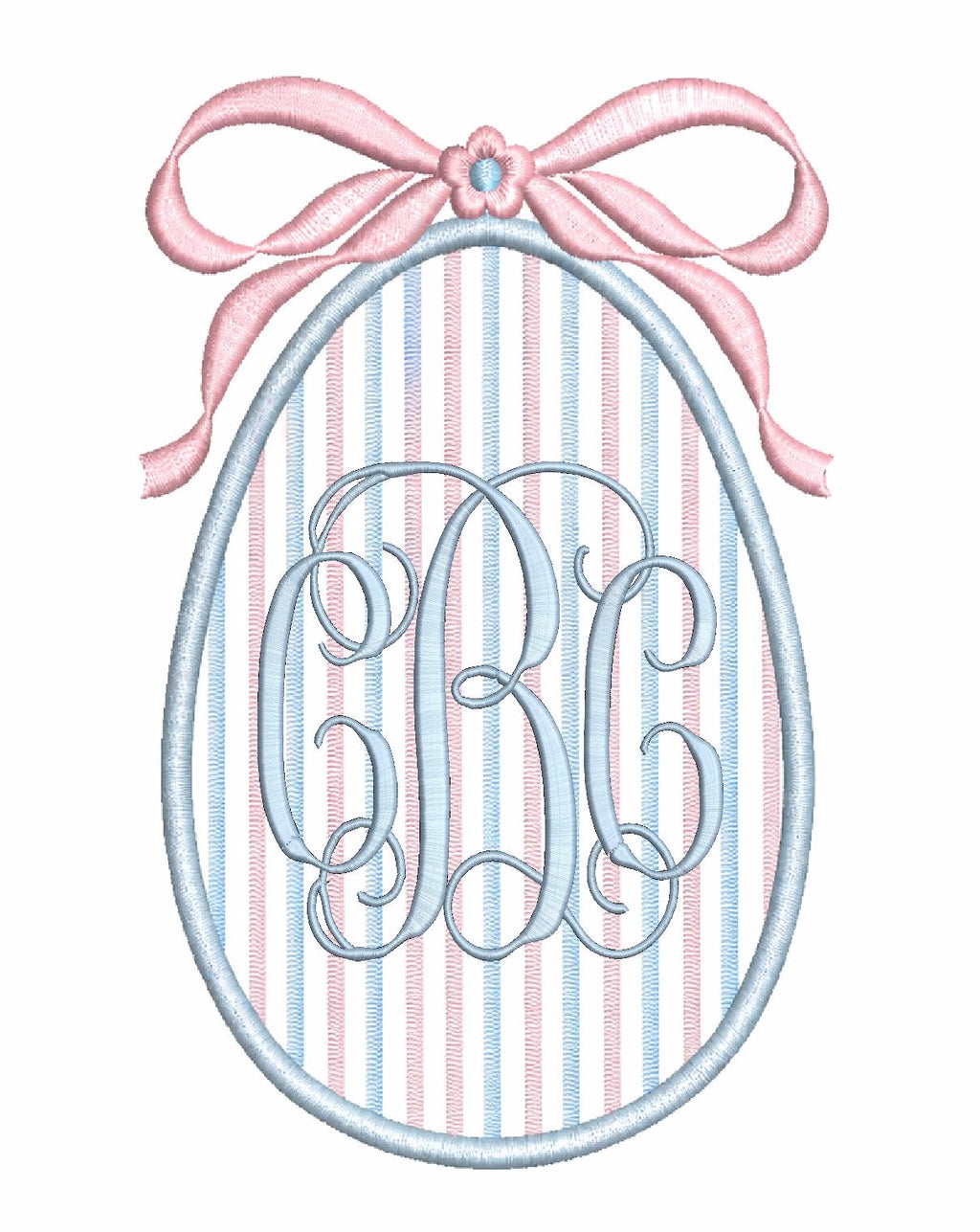 Applique Easter Egg & Bow Crest Monogram Frame, Machine Embroidery Design, 6 Sizes, PES DST+++ Incl Digital Instant Download