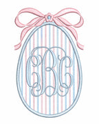 Applique Easter Egg & Bow Crest Monogram Frame, Machine Embroidery Design, 6 Sizes, PES DST+++ Incl Digital Instant Download